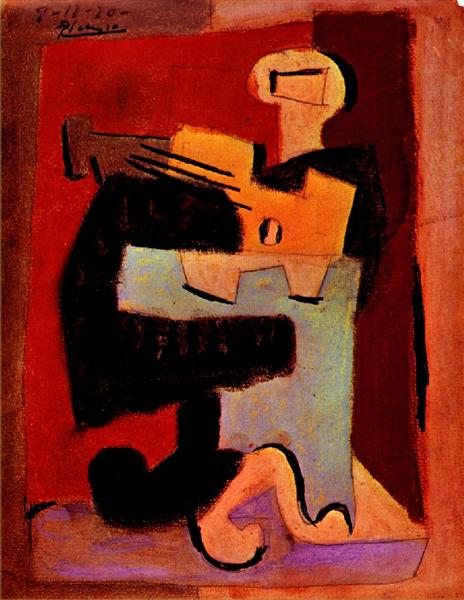 Pablo Picasso Paintings Man With Mandolin Homme A La Mandoline